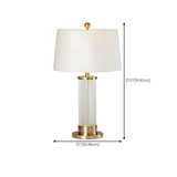 Modern White Drum Fabric Shade Cylindrical Table Lamp #size