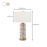 Modern White Drum Shade Chic Cylinder Base Table Lamp #size