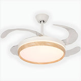 Modern White Drum Simple Ceiling Fan With LED Light Image - 10