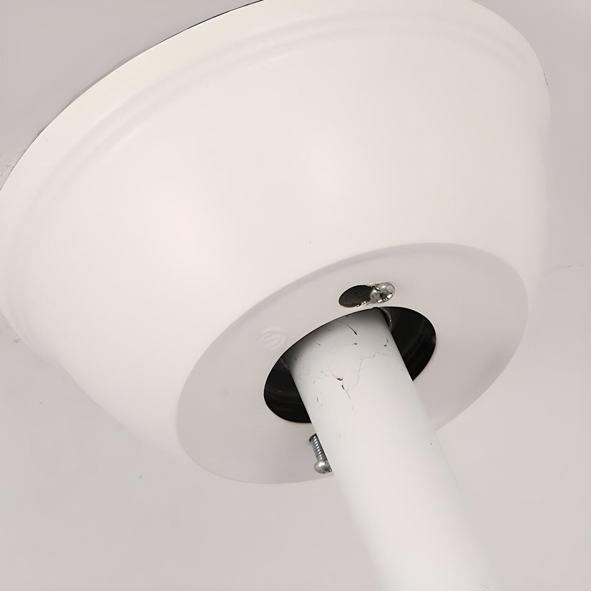 Modern White Drum Simple Ceiling Fan With LED Light Image - 12