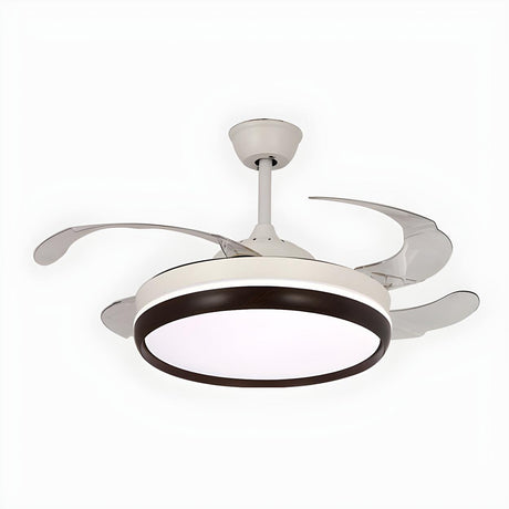 Modern White Drum Simple Ceiling Fan With LED Light Image - 2