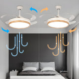 Modern White Drum Simple Ceiling Fan With LED Light Image - 6