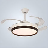 Modern White Drum Simple Ceiling Fan With LED Light Image - 8