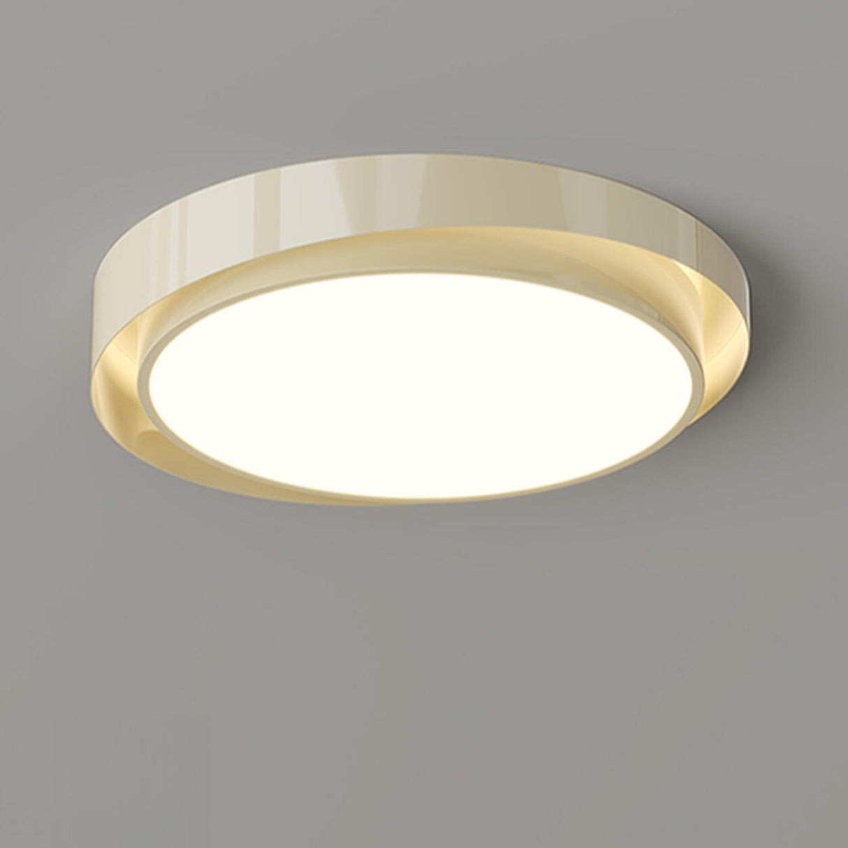 Modern White Dual-Ring LED Flush Mount Light Image - 11