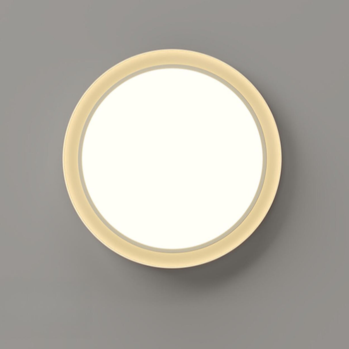 Modern White Dual-Ring LED Flush Mount Light Image - 12