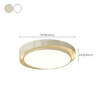 Modern White Dual-Ring LED Flush Mount Light #size