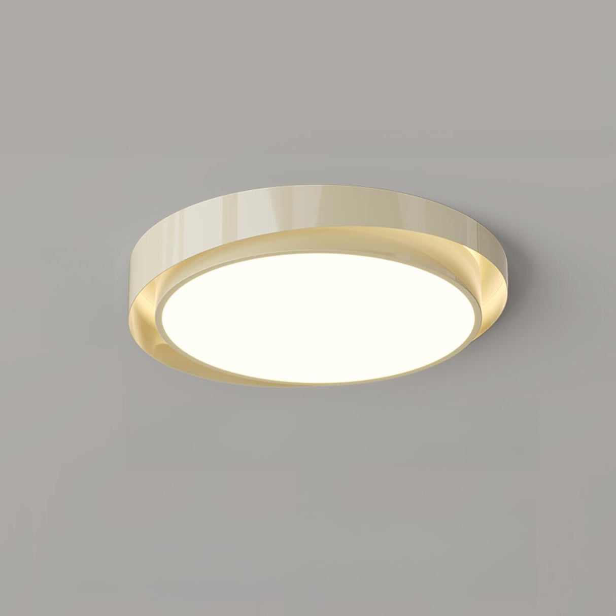 Modern White Dual-Ring LED Flush Mount Light Image - 2