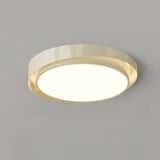 Modern White Dual-Ring LED Flush Mount Light Image - 3