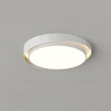 Modern White Dual-Ring LED Flush Mount Light Image - 5