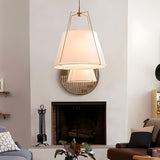 Modern White Fabric Cone Pendant Light Chandelier Image - 3