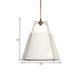 Modern White Fabric Cone Pendant Light Chandelier #size