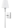 Modern White Fabric Cylinder Bathroom Vanity Light Image - 9