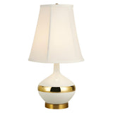 Modern White Fabric Gold Accent Vase Base Table Lamp Image - 5