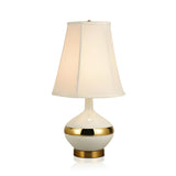 Modern White Fabric Gold Accent Vase Base Table Lamp Image - 6