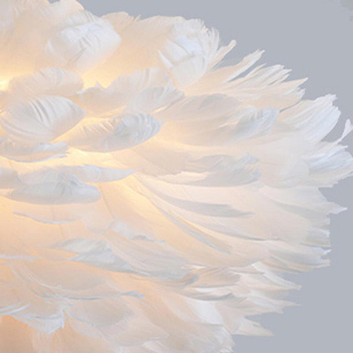 Modern White Feather Chandelier, Adjustable Height Image - 12