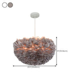 Modern White Feather Chandelier, Adjustable Height Image - 16