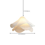 Modern White Floral Flowing Fabric Pendant Light Image - 10