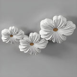 Modern White Floral Flush Mount Ceiling Light 3-Light Image - 7