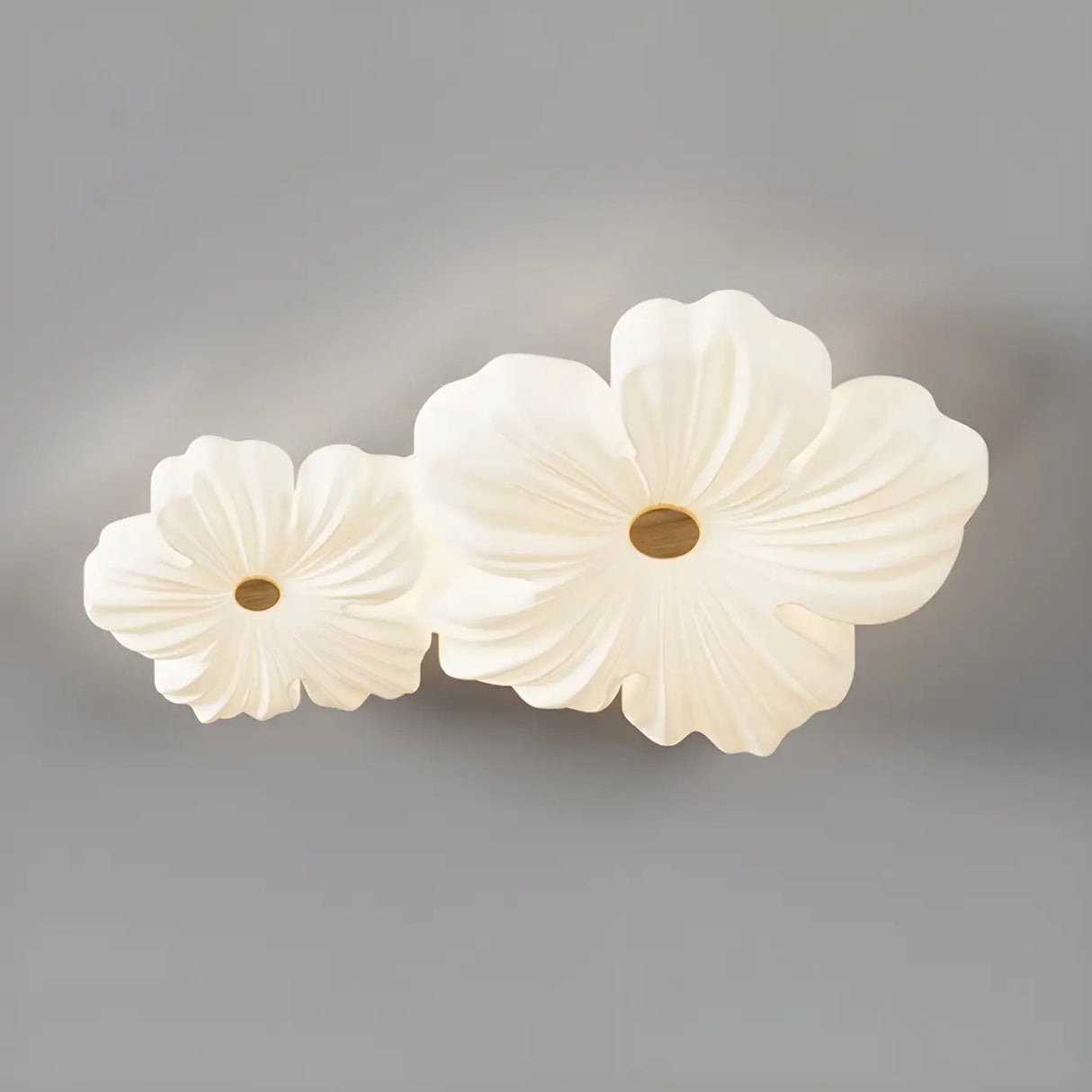 Modern White Floral Flush Mount Ceiling Light 3-Light Image - 8