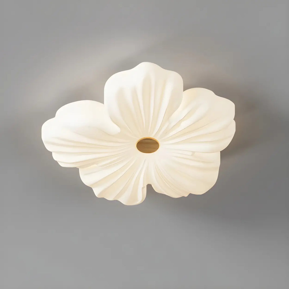 Modern White Floral Flush Mount Ceiling Light 3-Light Image - 9