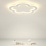 Modern White Flower Dimmable LED Flush Mount Light Image - 1