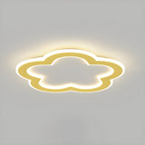 Modern White Flower Dimmable LED Flush Mount Light Image - 3