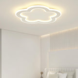 Modern White Flower Dimmable LED Flush Mount Light Image - 4