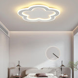 Modern White Flower Dimmable LED Flush Mount Light Image - 5