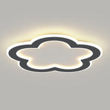 Modern White Flower Dimmable LED Flush Mount Light Image - 9