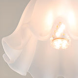 Modern White Flower Glass Shade LED Wall Sconce Image - 12