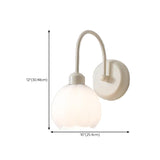 Modern White Flower Glass Shade LED Wall Sconce #size