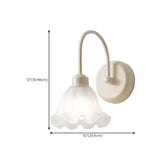 Modern White Flower Glass Shade LED Wall Sconce Image - 15