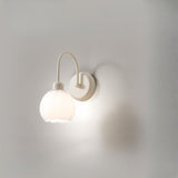 Modern White Flower Glass Shade LED Wall Sconce Image - 2