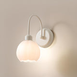 Modern White Flower Glass Shade LED Wall Sconce Image - 7