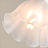 Modern White Flower Glass Shade LED Wall Sconce Image - 9