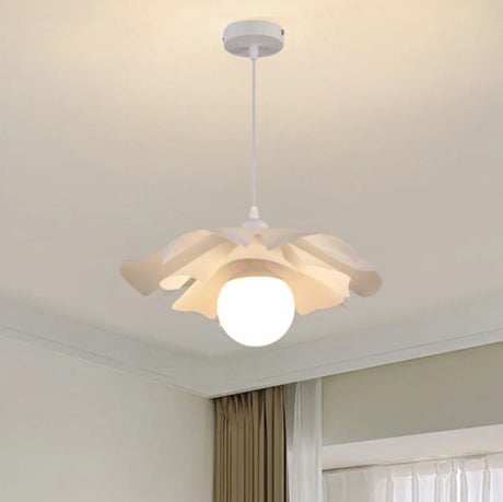 Modern White Flower Metal Pendant Light for Living Room Image - 1