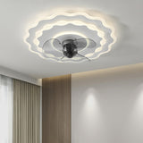 Modern White Flower Remote Ceiling Fan with LED Light Image - 4