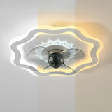 Modern White Flower Remote Ceiling Fan with LED Light Image - 9