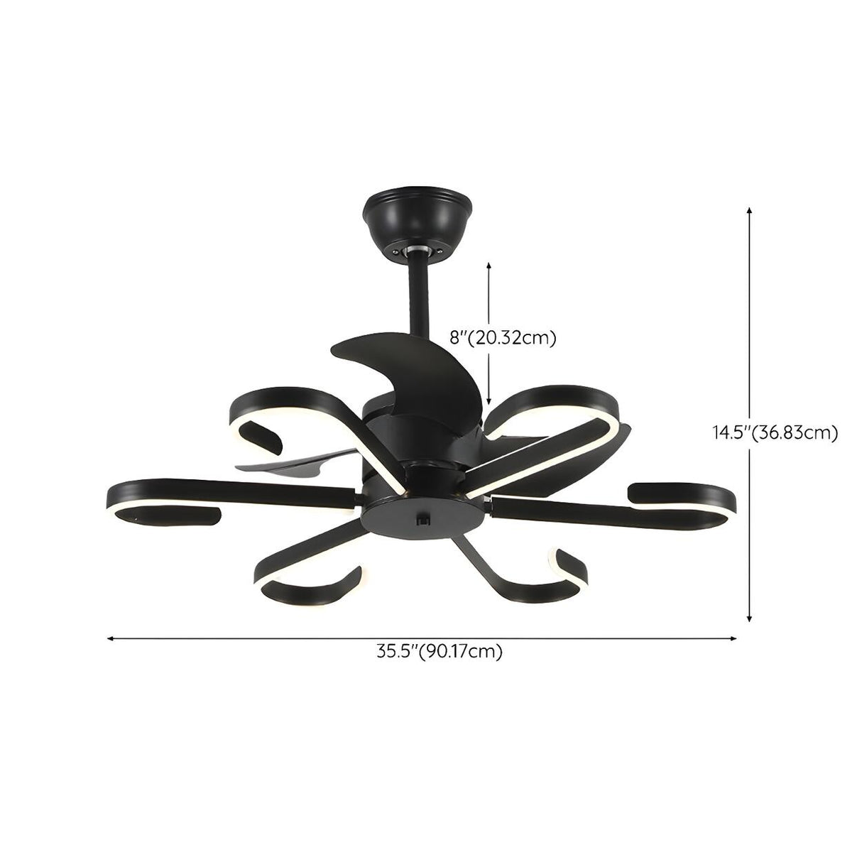 Modern White Flower Remote LED Ceiling Fan with Light Image - 18