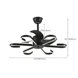 Modern White Flower Remote LED Ceiling Fan with Light Image - 18