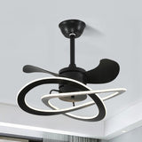 Modern White Flower Remote LED Ceiling Fan with Light Image - 6