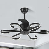 Modern White Flower Remote LED Ceiling Fan with Light Image - 8