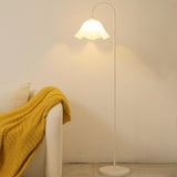 Modern White Flower-Shaped Metal LED Floor Lamp Image - 1