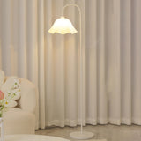 Modern White Flower-Shaped Metal LED Floor Lamp Image - 3