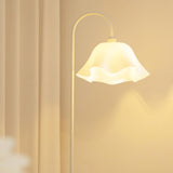 Modern White Flower-Shaped Metal LED Floor Lamp Image - 9