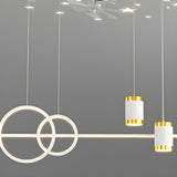 Modern White Geometric Clear Blade Ceiling Fan Light Image - 16