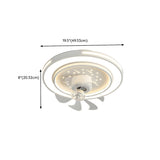 Modern White Geometric Clear Blade Ceiling Fan Light Image - 23