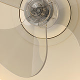 Modern White Geometric Flush Mount Ceiling Fan Light Image - 12