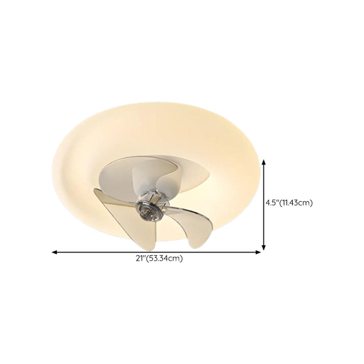 Modern White Geometric Flush Mount Ceiling Fan Light Image - 23