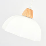 Modern White Glass Bowl Cord Dining Room Pendant Light Image - 12